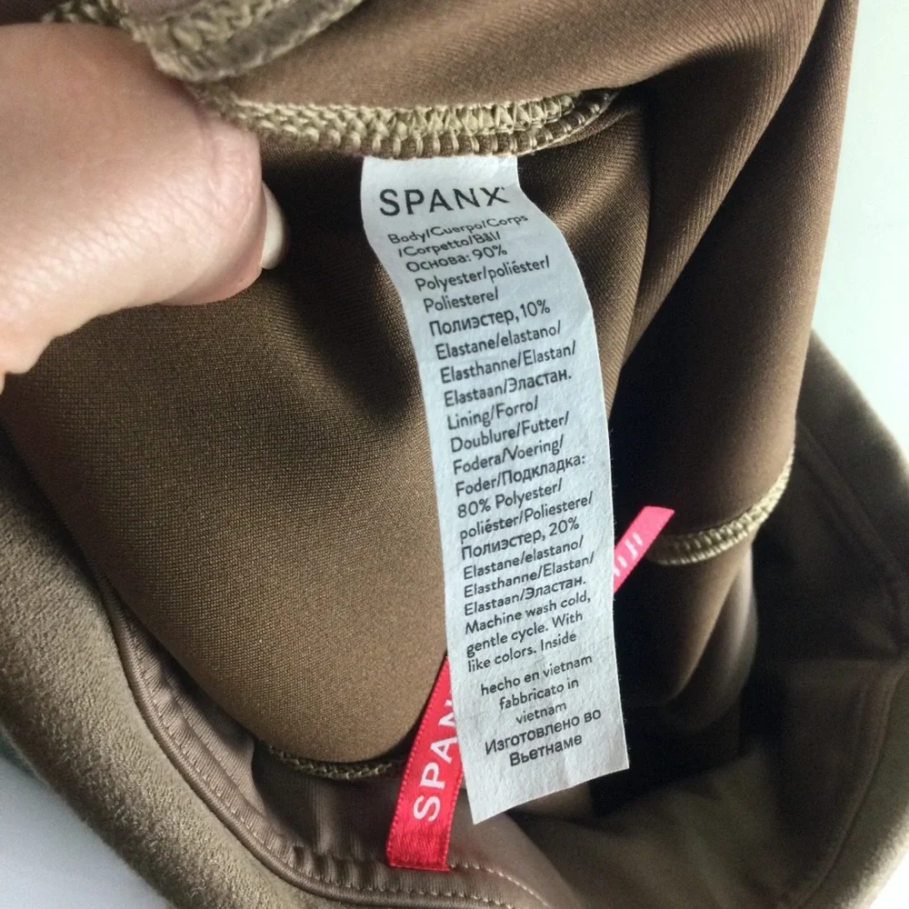 Spanx Camel Faux Suede Shaping Leggings Size Large